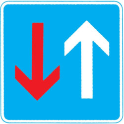 Panneau VKZ.308. 600x600mm Priorité à la circulation en sens inverse Label de qualité RAL film RA1