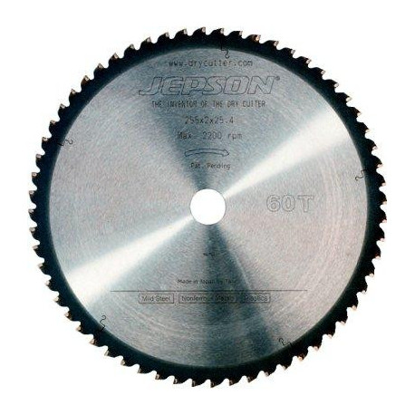 Lame de scie HM Drytech D-255x25.4x2.0mm 60Z pour acier à paroi mince Jepson