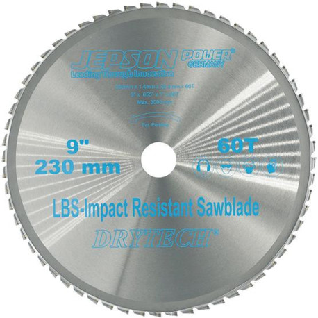 Lame de scie carbure Drytech D-230x25.4x1.4mm 60Z pour acier à paroi mince LBS résistant aux chocs