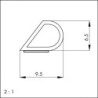 Joint goutte 232. silicone elbstk.schw DIY Progr..Br9.5xH6.5.L6m (Par 5)