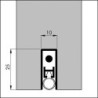 Joint de sol de porte automatique EllenMatic-Extra DIY Progr. argent. L930