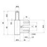 Partie cadre 2 pcs. acier avec nb. zingué Roulettes ø 15. poids porte 60kg (Par 20)