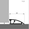 Rail de butée de porte AKW à visser alu argent.Br63 x H20 x L3600