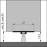 Joint de sol de porte DBS Invisible visser alu argent. H13.5 x L3000