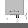Joint de sol de porte IBS 90-18 à visser alu argent.H16xL1000. BH12.5