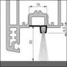 Joint de sol de porte IBS 90-32 à visser alu argent.H16xL3000. BH25.5
