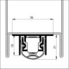 Joint de sol de porte automatique EMFerro 2 IP sans vis de montage argent.L830 (Par 10)