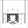 Joint de sol de porte automatique EMFerroS2 IP avec. Patte de montage. argent.L980 (Par 10)