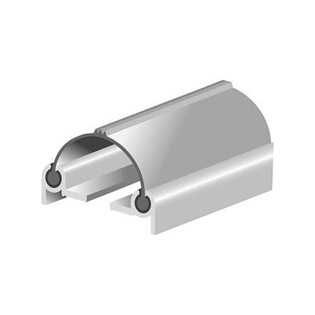 Profilé de porte va-et-vient DNP Panneau profilé 60mm.PVC noir. L.2.5mtr