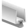Profilé de porte en verre GDP avec brosse souple. Brosse PP alu argent. L2250. TS 10