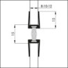 Profilé de porte en verre GDP avec brosse souple. Brosse PP alu argent. L2250. TS 10