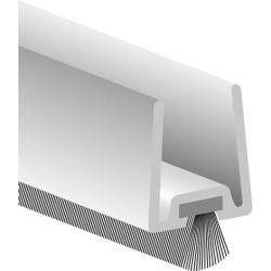 Profilé de porte en verre GDP m. souple. Brosse PP alu argent. L2250. TS 12