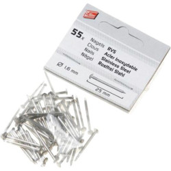 Rail d'étanchéité accessoires clous acier argent L 25mm (Par 20)