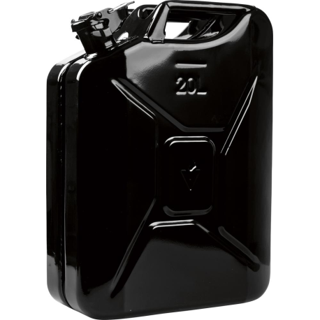 Bidon de carburant 20l Noir RAL 9005 tôle dacier-L345xB165xH470mm VALPRO