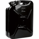 Bidon de carburant 20l Noir RAL 9005 tôle dacier-L345xB165xH470mm VALPRO