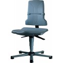 Chaise de travail ESD Sintec 1 sur patins gris - Système synchrone avec réglage de tension 9820-1000