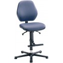 Chaise bureau Laboratoire Basic 2 sur roulettes- tissu - Dossier a contact permanent, 9133-CI11-502