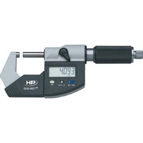 Micromètre numérique DIGI-MET® RS 232 et Digimatic, Plage de mesure : 25-50 mm, Ø de la touche mobile 6,5 mm, Pas de la broche 0,635 mm