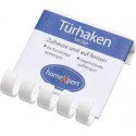 5 crochets blanc-plastique-longueur: 85 mm