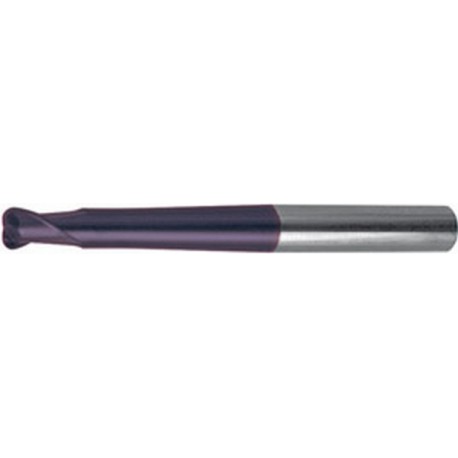 Fraise torique extra longue, Type N, en carbure monobloc, K05/K10, revêtement TiAIN, Ø d1 : 2,0 mm, Long. totale l1 80 mm, Long. coupe l2 3 mm