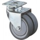 Roue 75mm Caoutchouc bleu gris