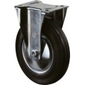 Roulette 200 mm Lg.R Cadre Galv. Roue Caoutchouc