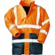 Parka haute visibilité ,Taille L, orange/bleu