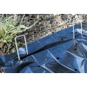 Lot de 10 piquets métalliques galvanisés 4x15 cm, 10 pièces.