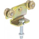 HELM 391 Monture tole galvanisée, fixation sur plat, galet avec moyeu M12x60