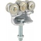 HELM 392 Monture tole galvanisée, fixation sur plat, galet avec moyeu M12x60, hauteur réglable