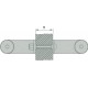 KWS 8A10 fixation de poignée de porte P 10-M6 pourWS, pour Glas
