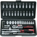 Coffret de douilles F6 1/4'' - CHROMEmat - 46 pcs - KS Tools 911.0646