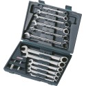 Coffret clé mixte a cliquet CHROMEplus 16 p 8/9/10/11/12/13/14/15/16/17/18/19 mm - KS Tools 503.4266