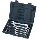 KS Tools 503.4867 Jeu de clés mixtes inclinable et verrouillable 10 piecs. 8 A 19 + 6 adaptateur
