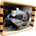 Miroir industriel jaune/noir 30x50 cm