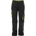 Pantalon de travail enfant Fortis 24, Black/limegreen,Gr134-140