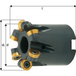 Fraise à copier, à arrosage interne, Ø d1 : 80 mm, Nombre de dents 7, Dimensions Ø D 68 mm, Ø du perçage de positionnement : 27 mm