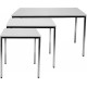 Table 800x800 mm chrom/gris clair