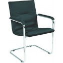 Chaise bureau RUMBA chrom/Leder noir (Par 2)