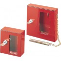 Clé d'urgence avec le verre, rouge 150x150x40mm