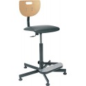Chaise de travail Werek Plus sur patins et avec repose pieds - mousse