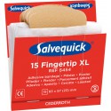 Salvequick - Recharges pour distributeur de pansements - 15 pansements élastiques bout de doigt - 9 cm x 6 cm