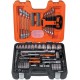 Coffret de douilles 1/4"+1/2"91 pièces S910 Bahco