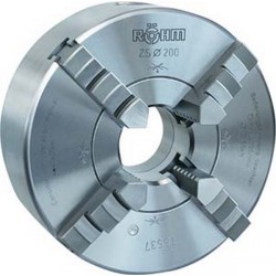 Mandrin à 4 mors, dispositif de centrage cylindrique, DIN 6350, corps en fonte ZG, Taille Ø : 250 mm, Ø de perçage traversant 76 mm, Vitesse max. 3000 tr/m