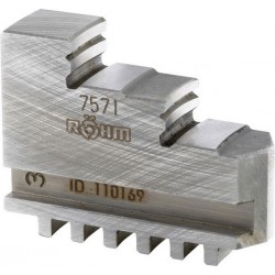 Mors de mandrin de tour, 4 mors, étagés vers l'intérieur, trempés, Taille : 125 mm, Long. A 52 mm, Larg. : B 18 mm, Hauteur C : 41,5 mm