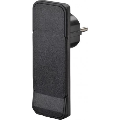 Fiche plate PLUG PLAT CEE7/7 noir,