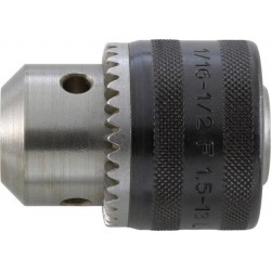 Mandrin à couronne dentée à emmanchement fileté, Capacité de serrage : 0,8-10,0 mm, Fixation 3/8''x 24 mm, Ø extérieur 33,3 mm, Taille de clé : S 2