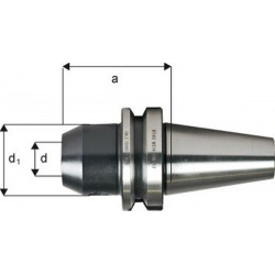 Mandrin porte-outils System Weldon, porte-outils DIN JlSB 6339 (MAS-BT), d : 14 mm, MAS-BT 40, a 63 mm, d1 : 44 mm
