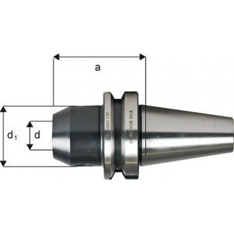 Mandrin porte-outils System Weldon, porte-outils DIN JlSB 6339 (MAS-BT), d : 20 mm, MAS-BT 40, a 100 mm, d1 : 52 mm