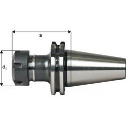 Mandrin à pinces, type ER DIN 69871, Capacité de serrage : 0,5-16,0 mm, ISO 40, Pince de serrage ER25, a : 100 mm, d1 : 42 mm